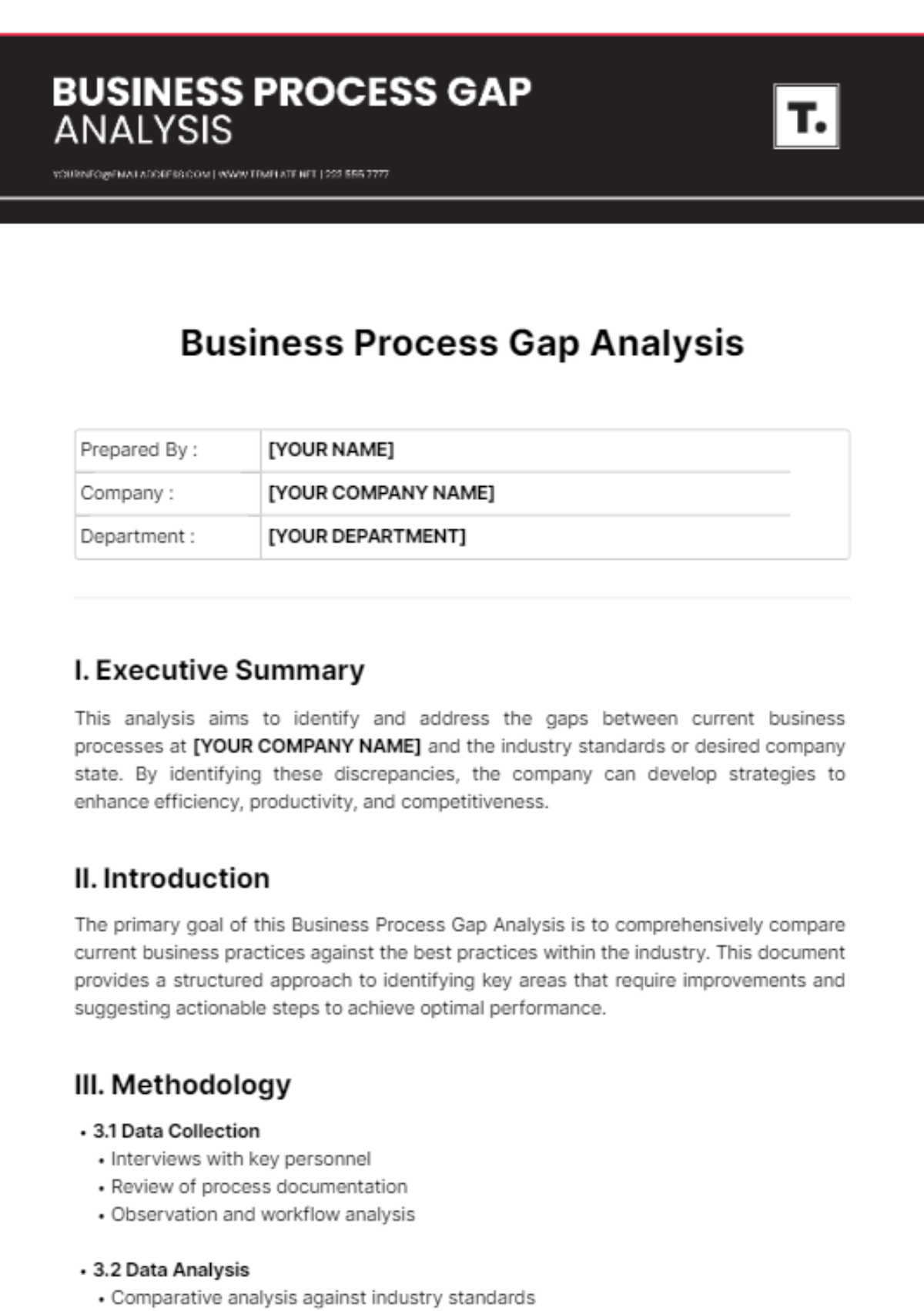 Business Process Gap Analysis Template - Edit Online & Download