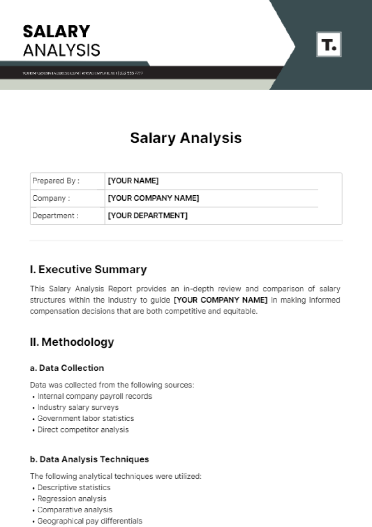 Salary Analysis Template - Edit Online & Download