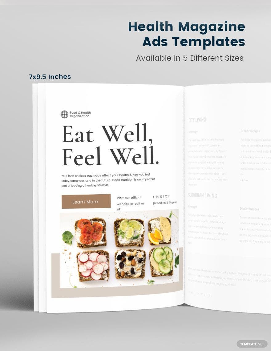 Health Magazine Ads Template in Word, Google Docs, PSD, Apple Pages, Publisher, InDesign
