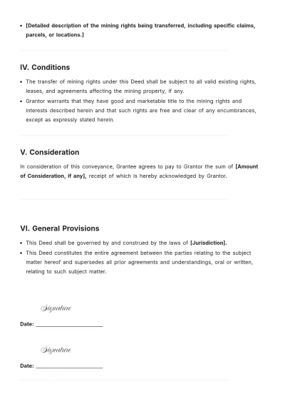 Free Mining Quitclaim Deed Template to Edit Online