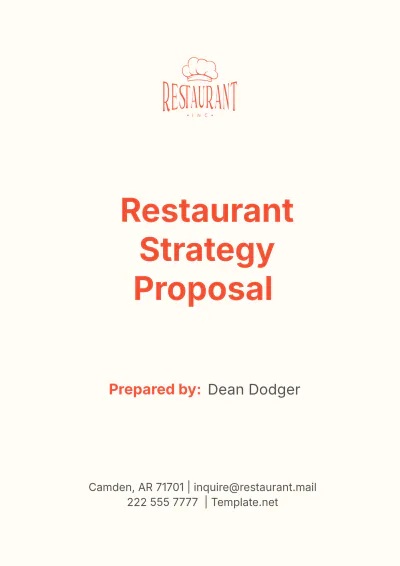 Free Restaurant Strategy Proposal Template to Edit Online
