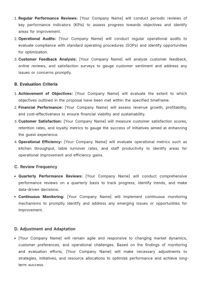 Free Restaurant Strategy Proposal Template to Edit Online