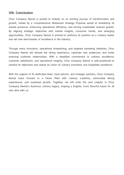 Free Restaurant Strategy Proposal Template to Edit Online