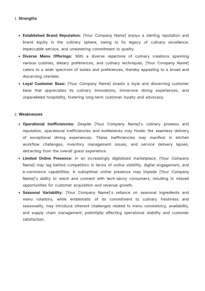 Free Restaurant Strategy Proposal Template to Edit Online