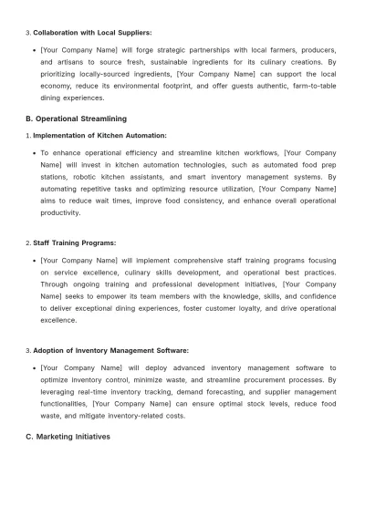 Free Restaurant Strategy Proposal Template to Edit Online