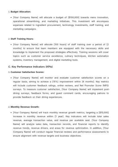 Free Restaurant Strategy Proposal Template to Edit Online