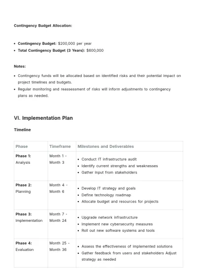 Free 3 Year IT Strategic Plan Template to Edit Online