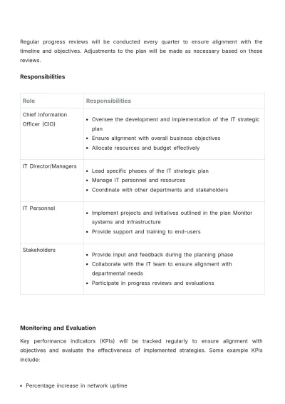 Free 3 Year IT Strategic Plan Template to Edit Online