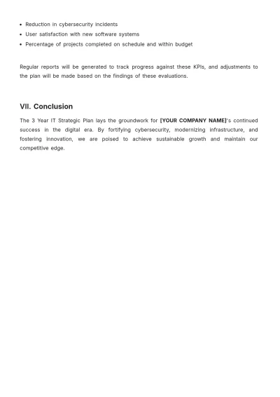 Free 3 Year IT Strategic Plan Template to Edit Online