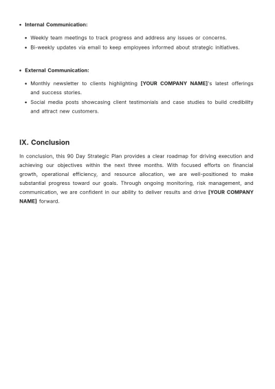 Free 90 Day Strategic Plan Template to Edit Online