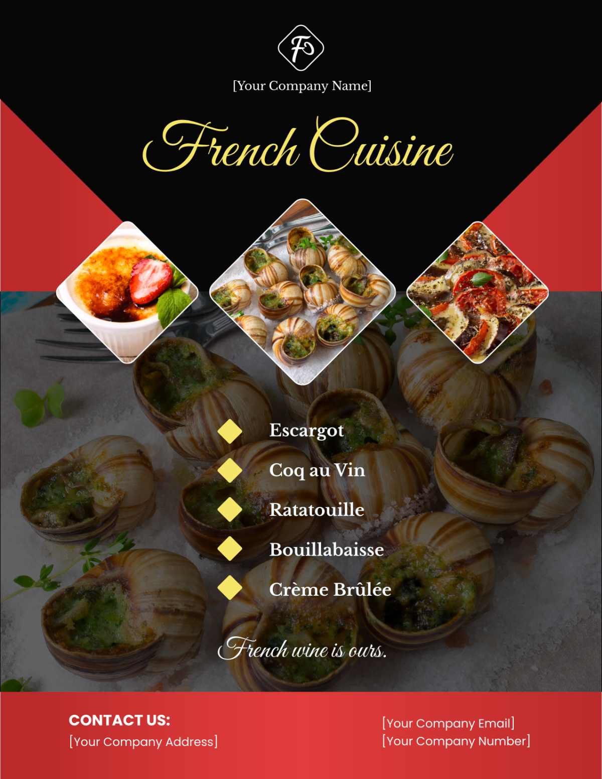 French Cuisine Flyer Template
