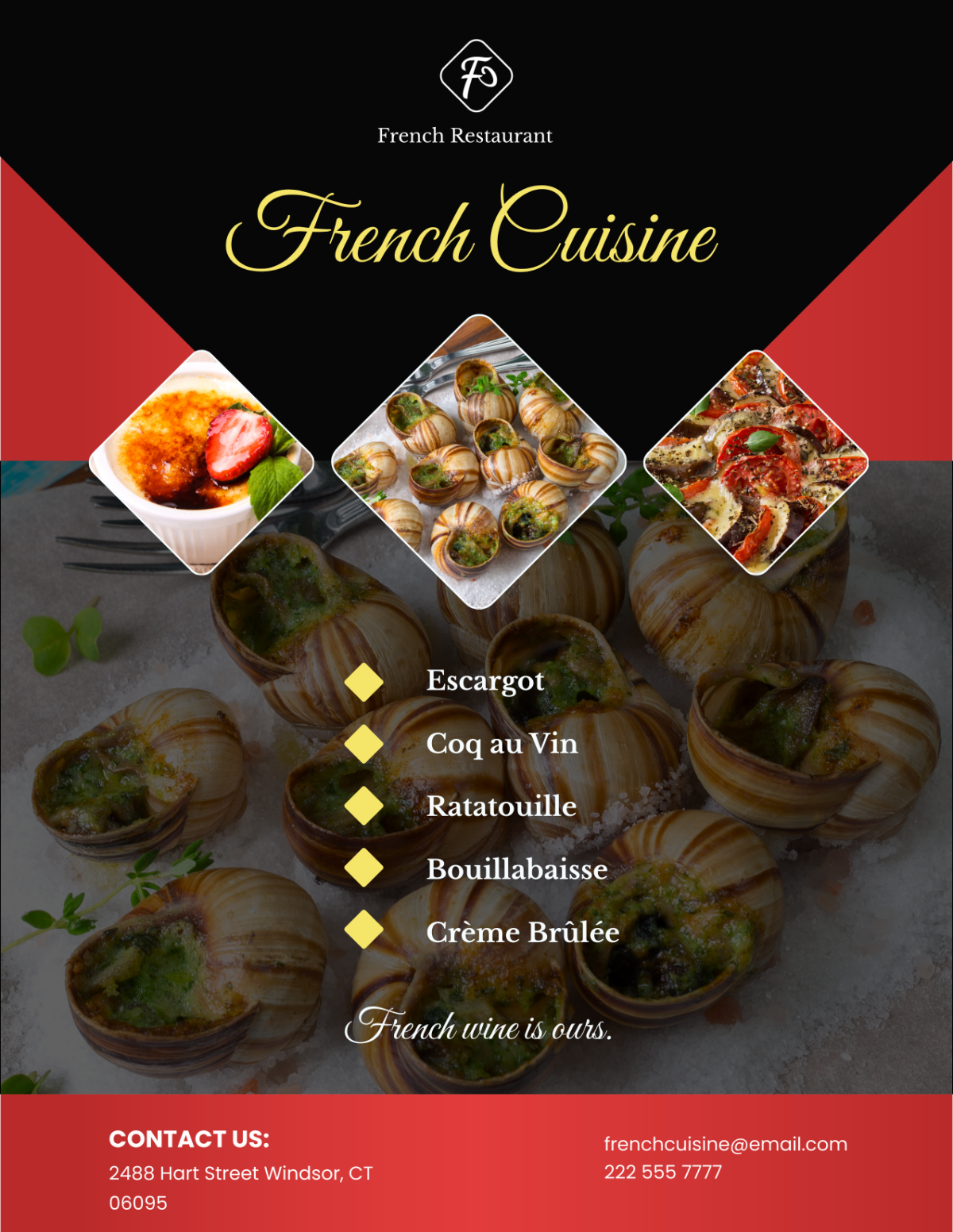 French Cuisine Flyer Template