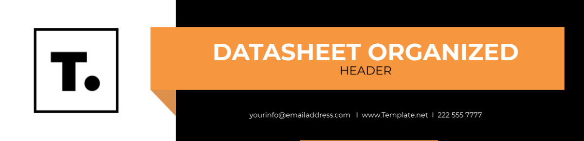 Free Datasheet Organized Header Template