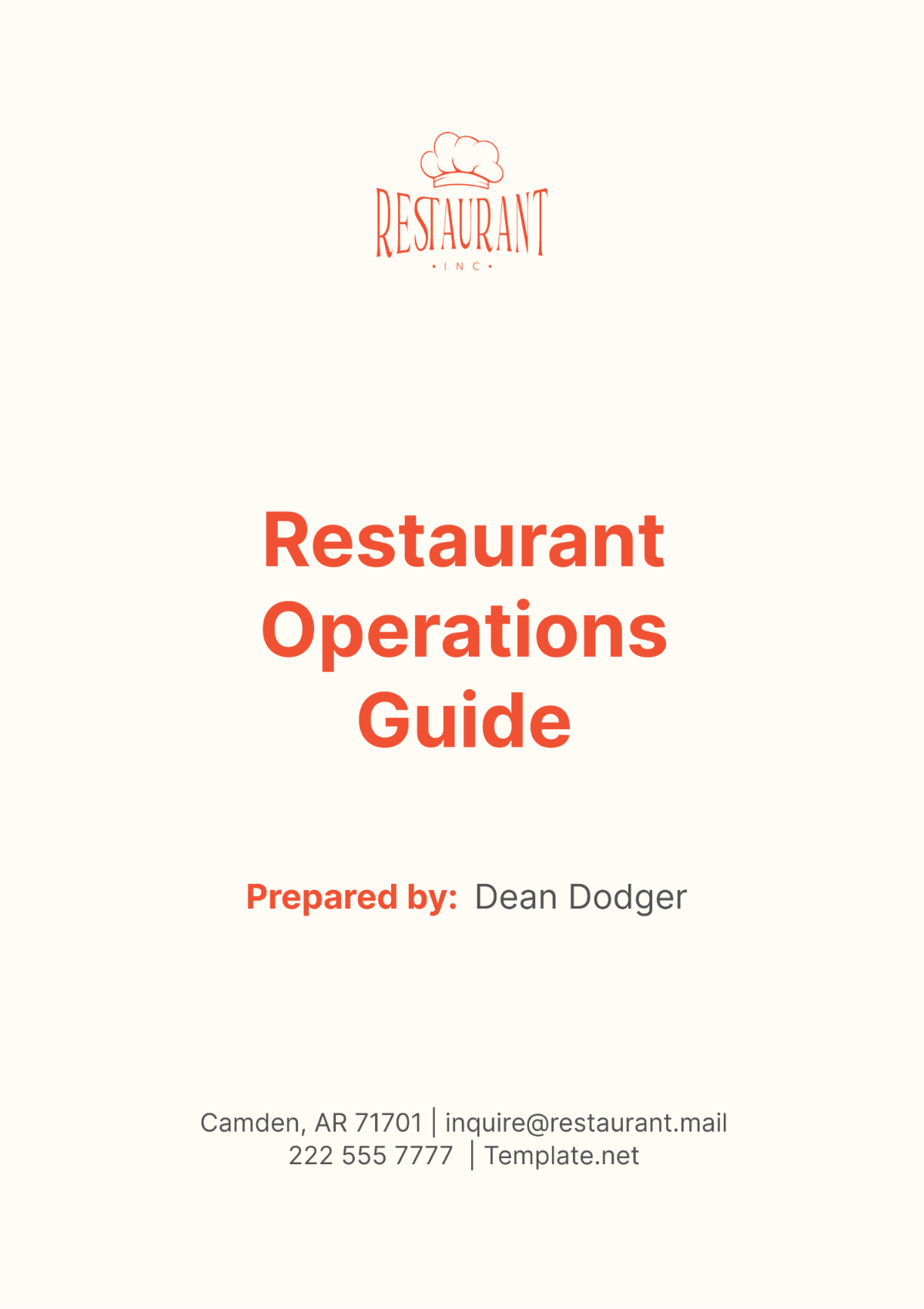 Restaurant Operations & Administration Templates - Edit Online ...