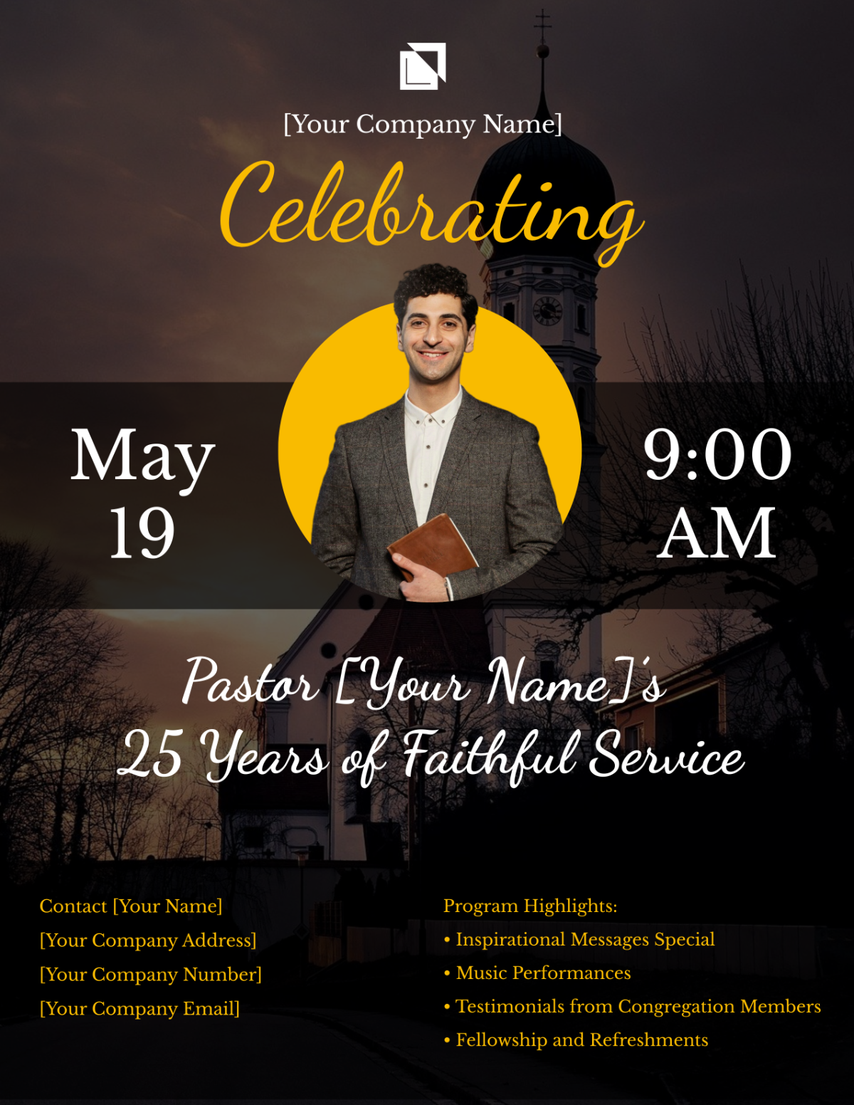 Pastor Anniversary Flyer