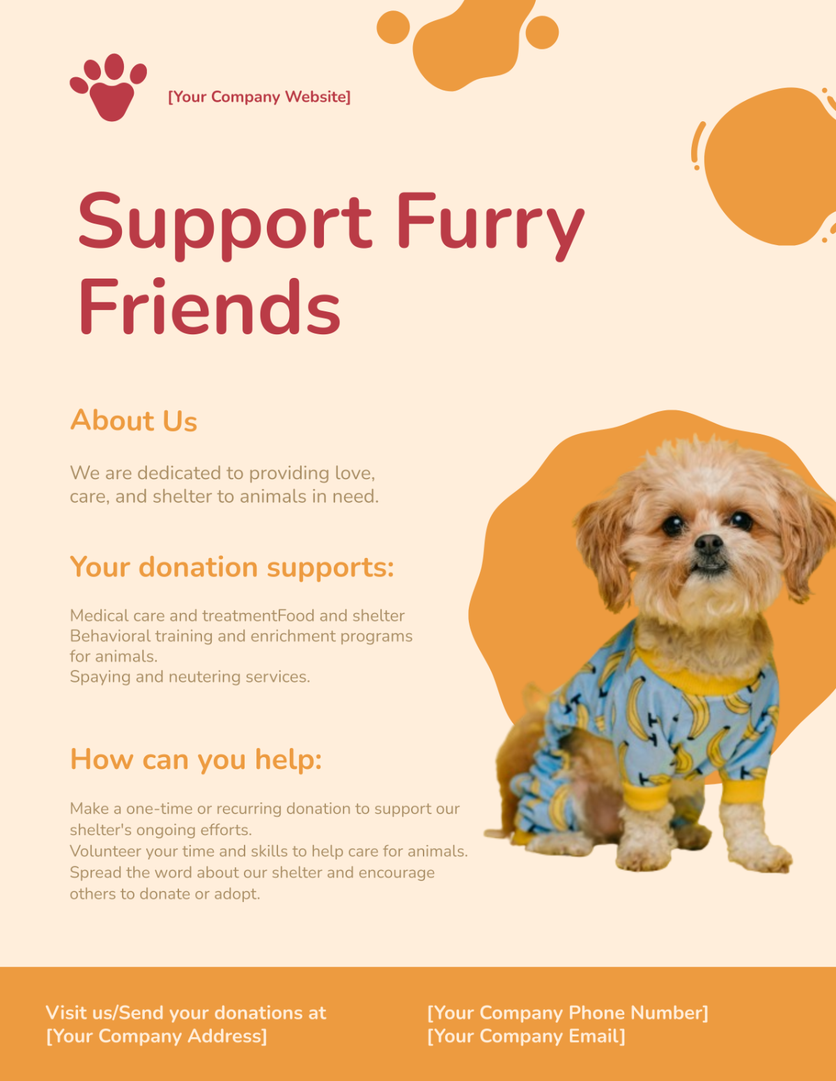 Free Animal Shelter Donation Flyer Template