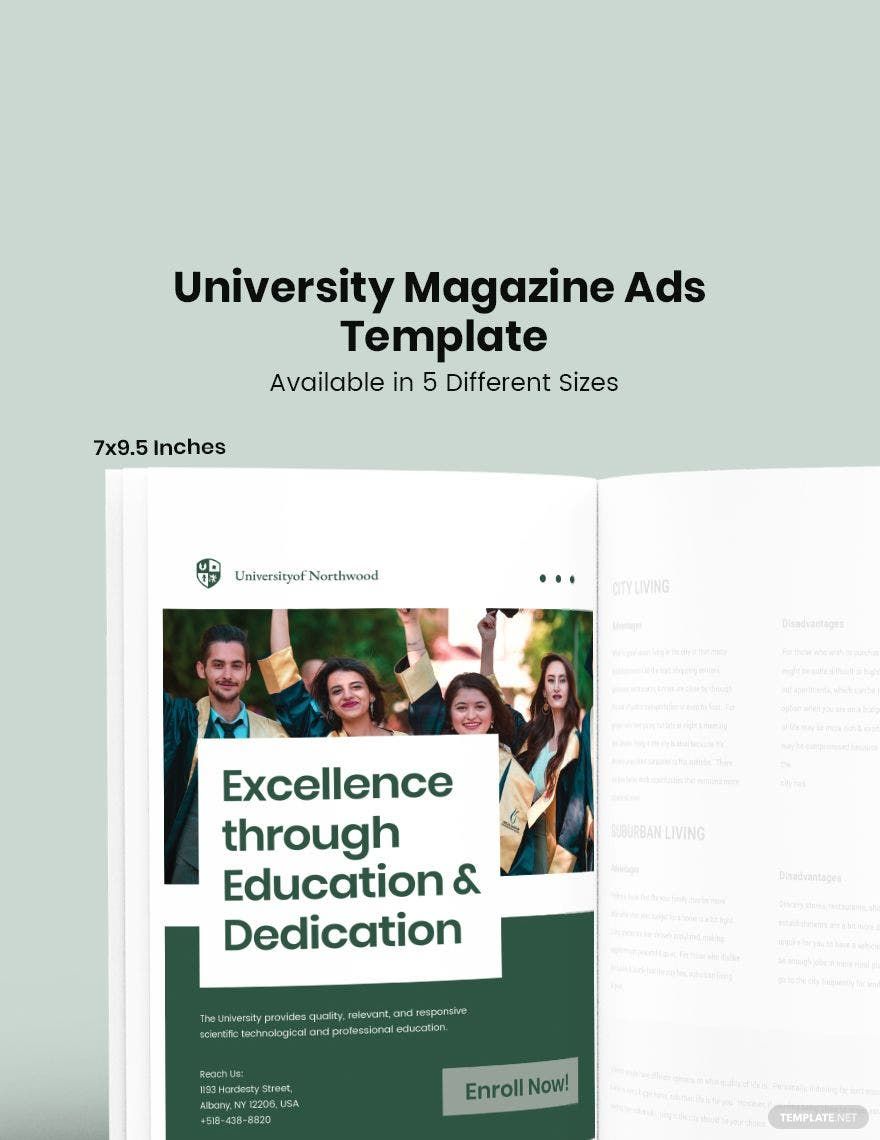 University Magazine Ads Template