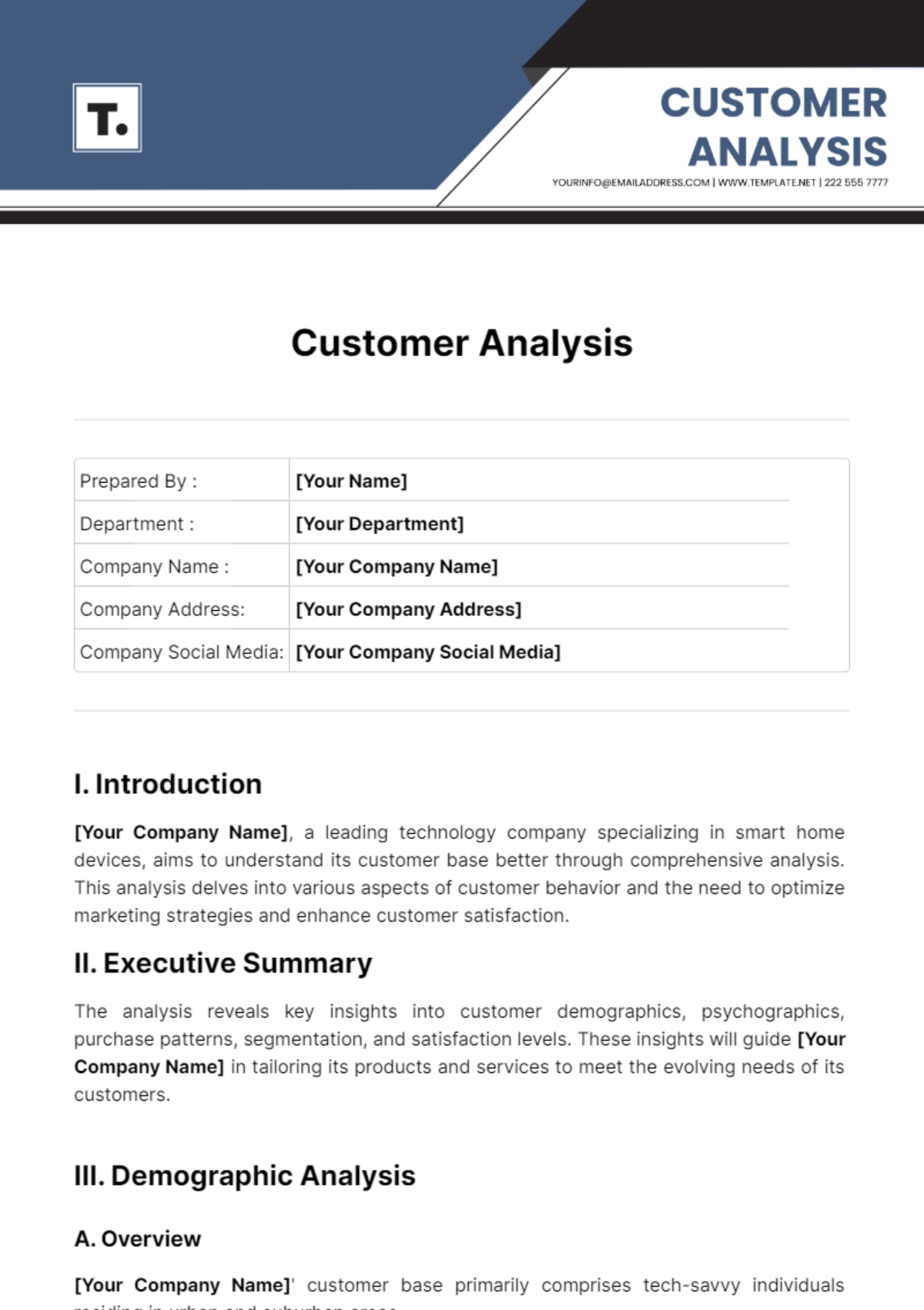 Customer Analysis Template - Edit Online & Download Example | Template.net