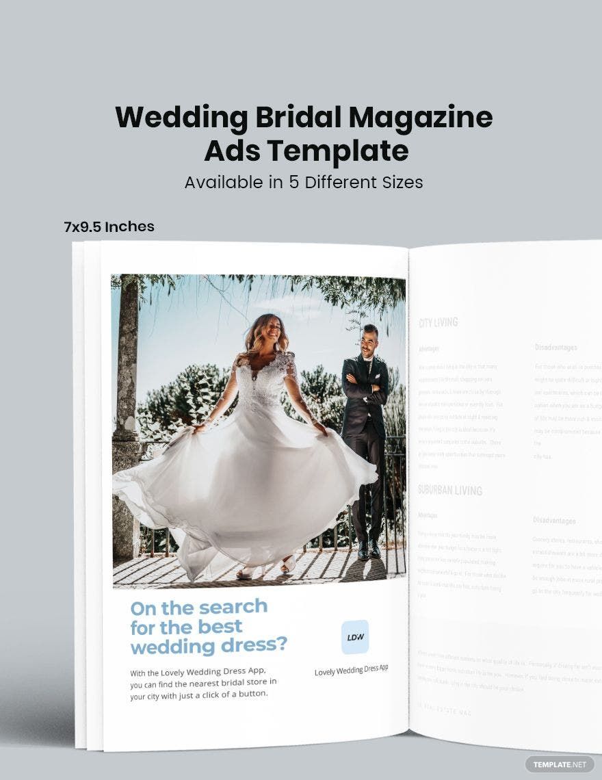 Wedding Bridal Magazine Ads Template