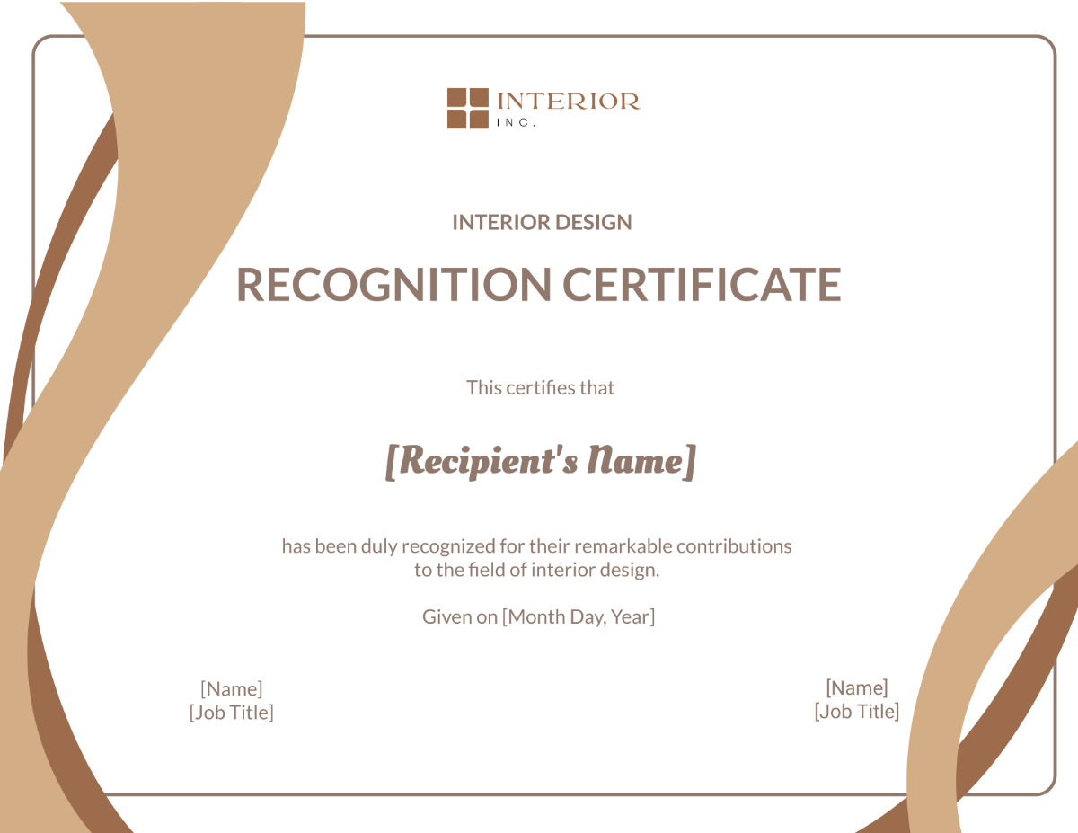 Interior Design Recognition Certificate