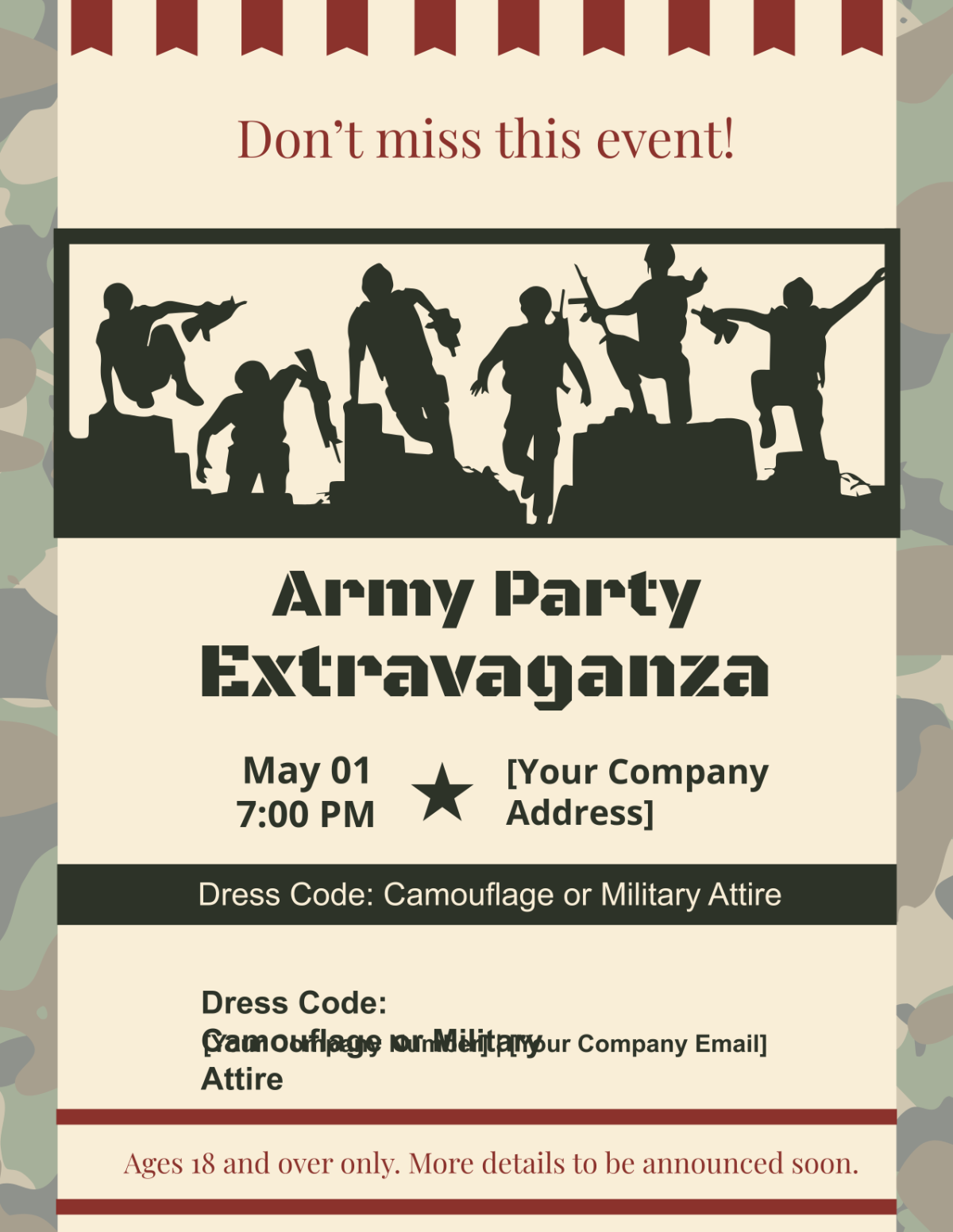 Army Party Flyer