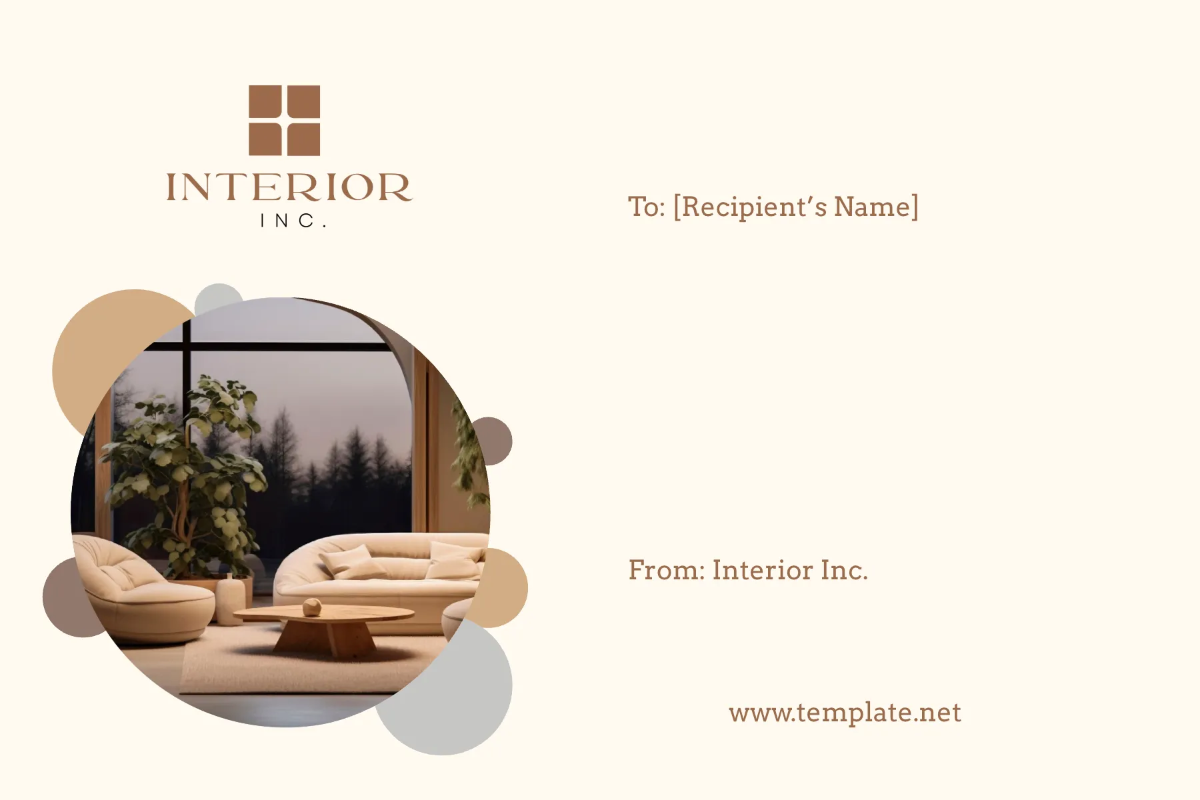 Free Interior Design Postcard Template to Edit Online