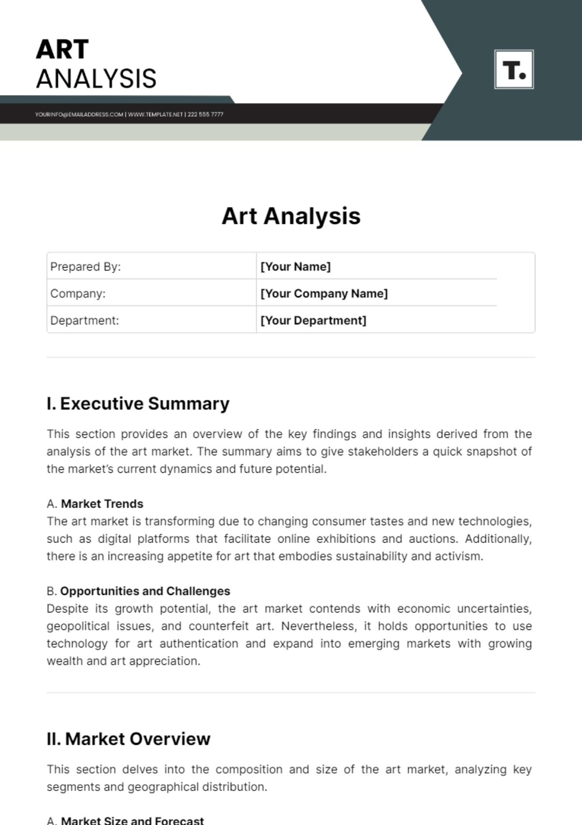 Art Analysis Template