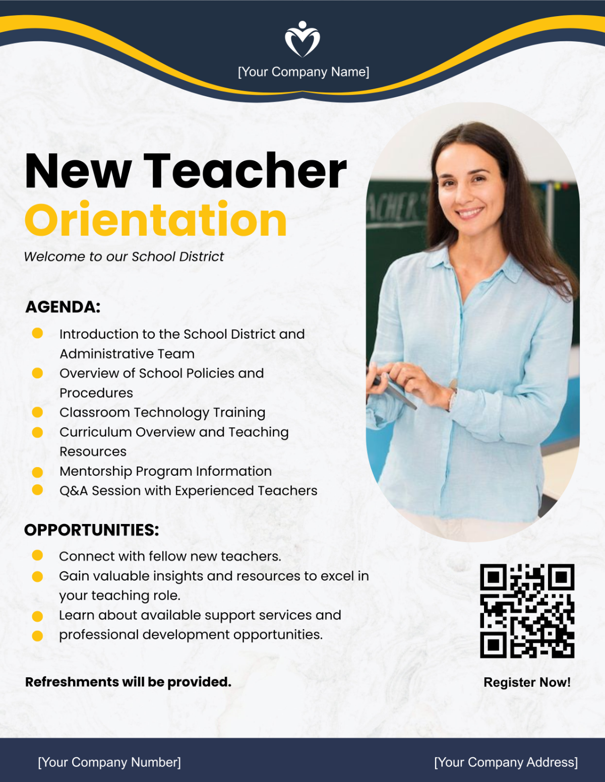 New Teacher Orientation Flyer