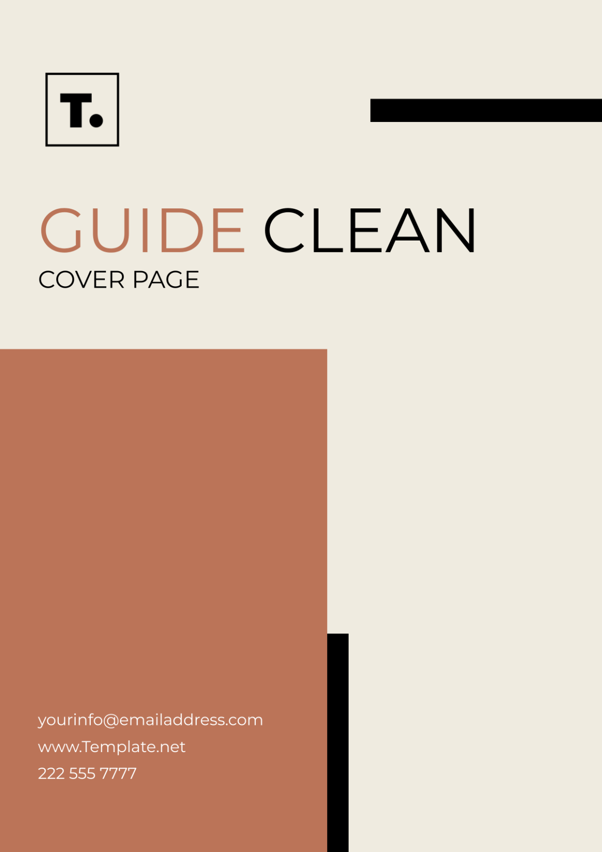 Free Guide Clean Cover Page Template
