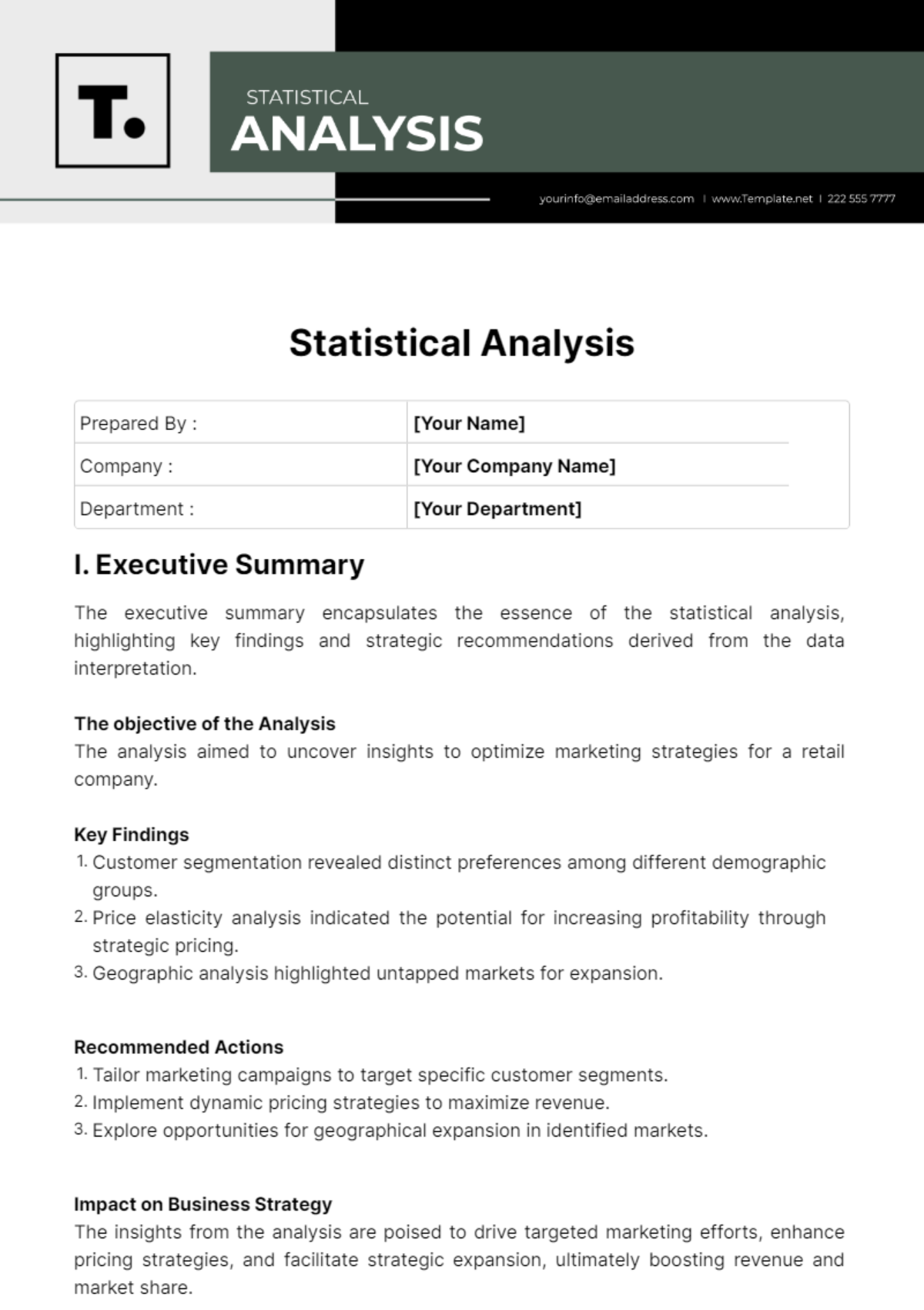 Statistical Analysis Template