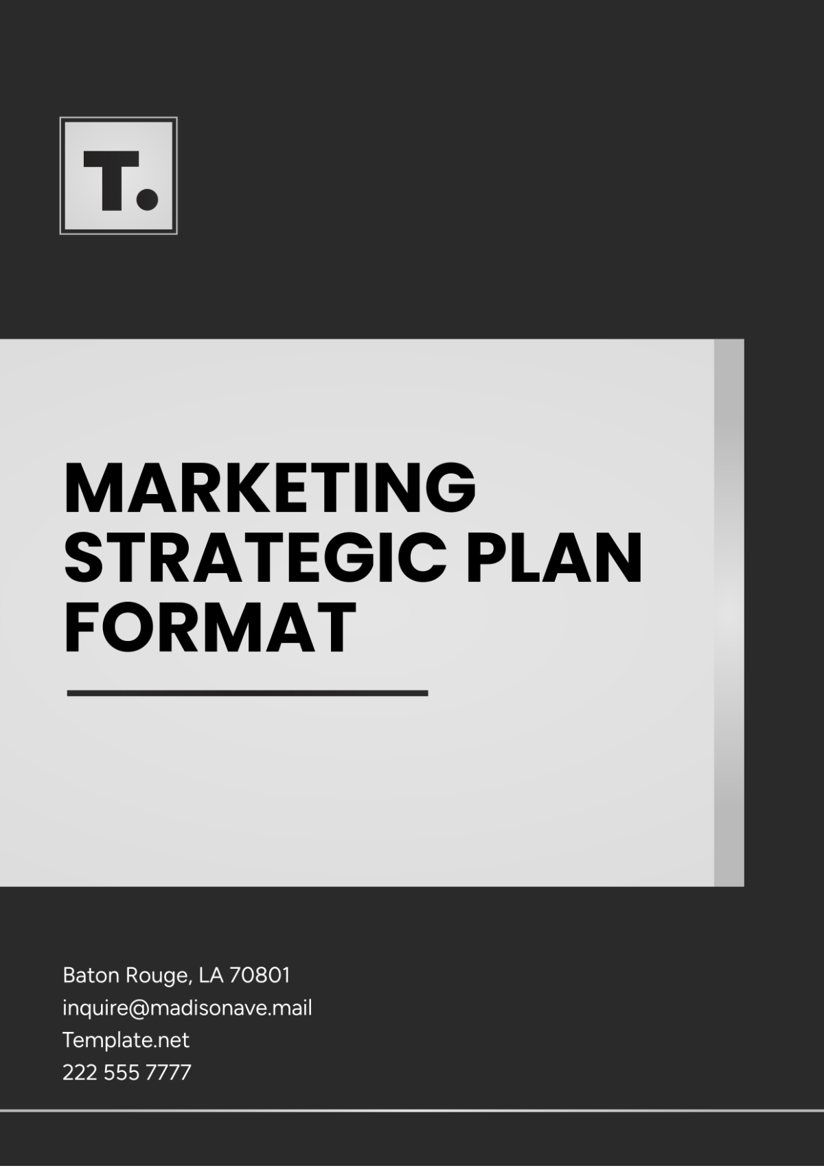 Marketing Strategic Plan Format Template