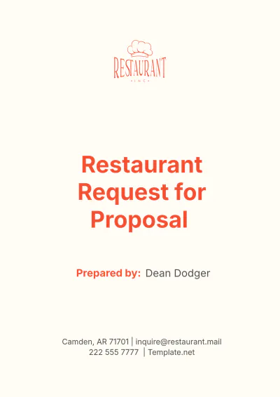Free Restaurant Request for Proposal Template to Edit Online