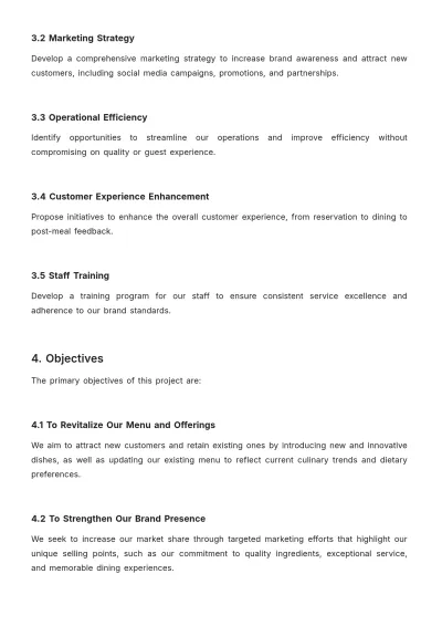 Free Restaurant Request for Proposal Template to Edit Online