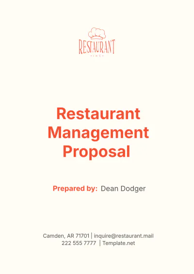 Free Restaurant Management Proposal Template to Edit Online