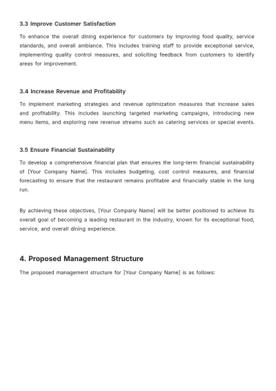 Free Restaurant Management Proposal Template to Edit Online