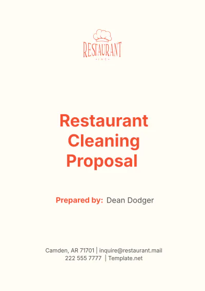 Free Restaurant Cleaning Proposal Template to Edit Online