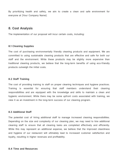 Free Restaurant Cleaning Proposal Template to Edit Online