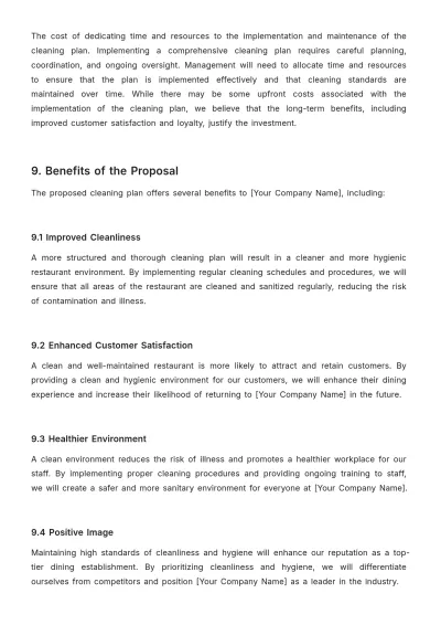 Free Restaurant Cleaning Proposal Template to Edit Online