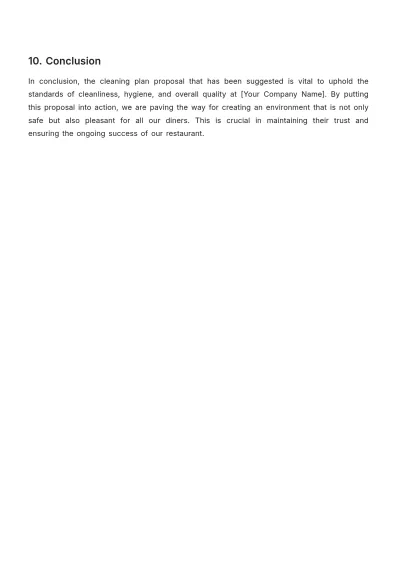 Free Restaurant Cleaning Proposal Template to Edit Online