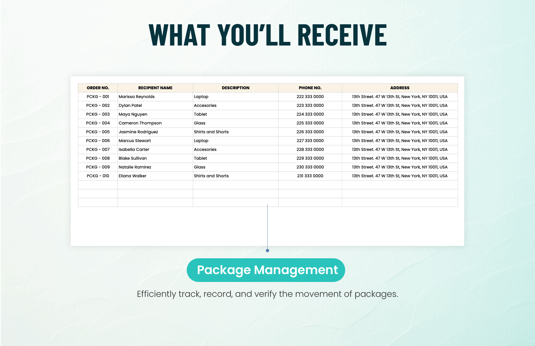 Package Sign Out Sheet Template