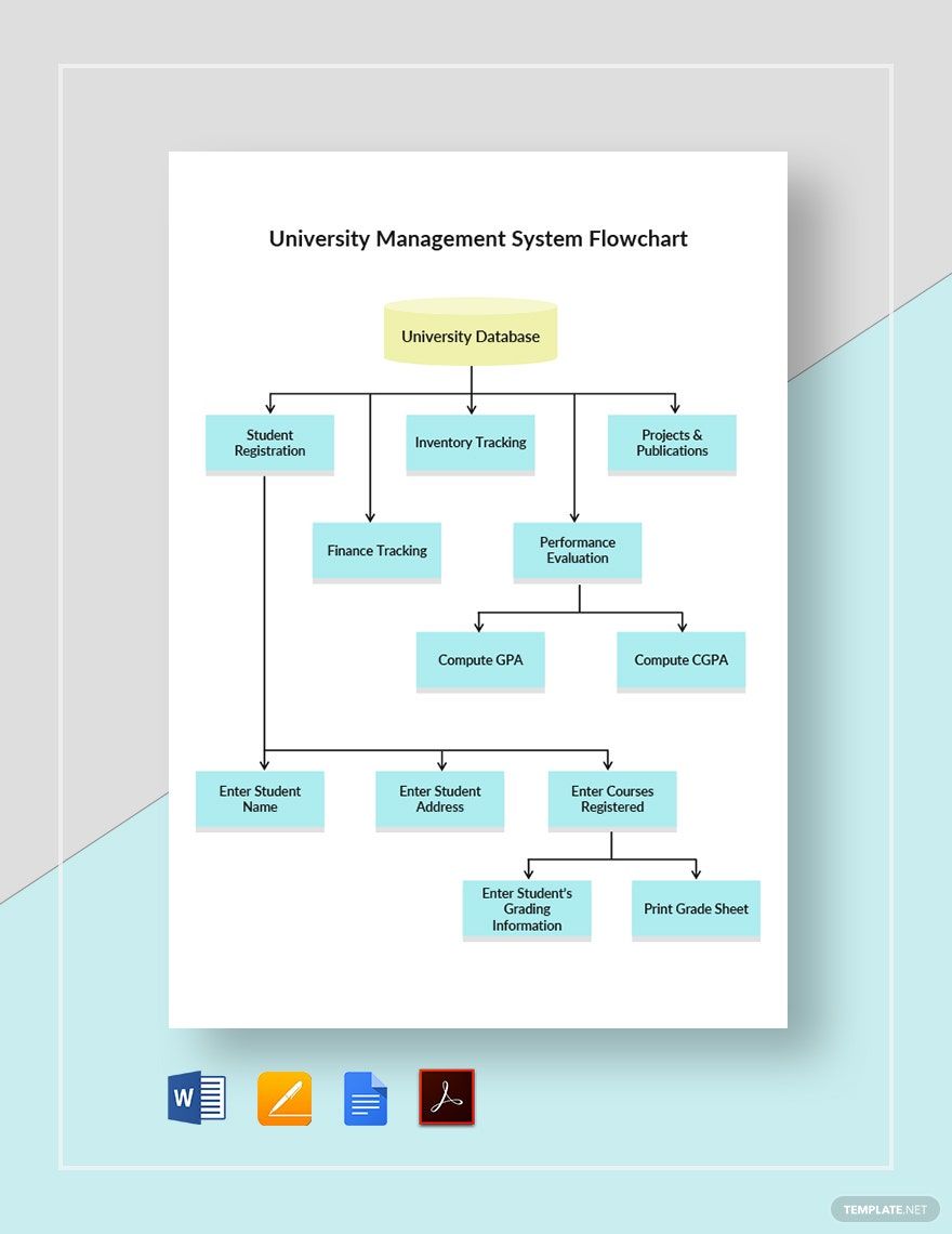 University Management System Flowchart Template