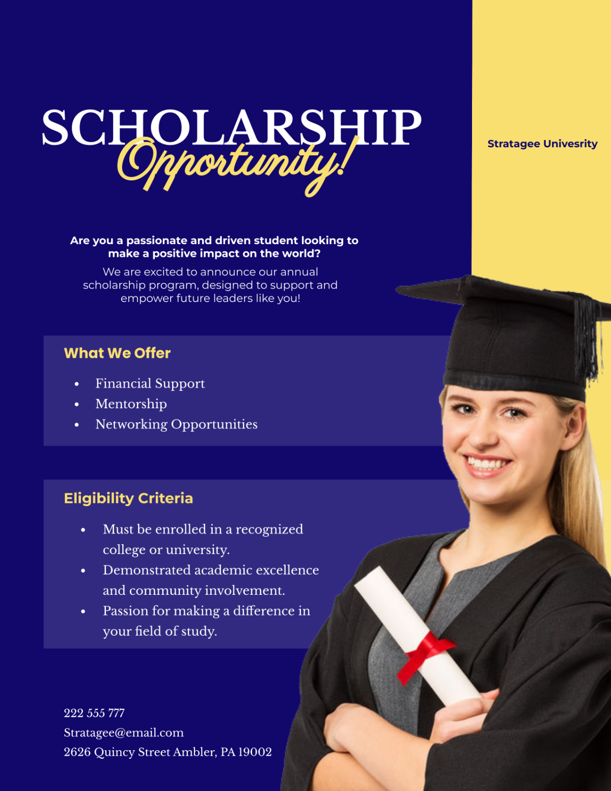 Scholarship Announcement Flyer Template - Edit Online & Download