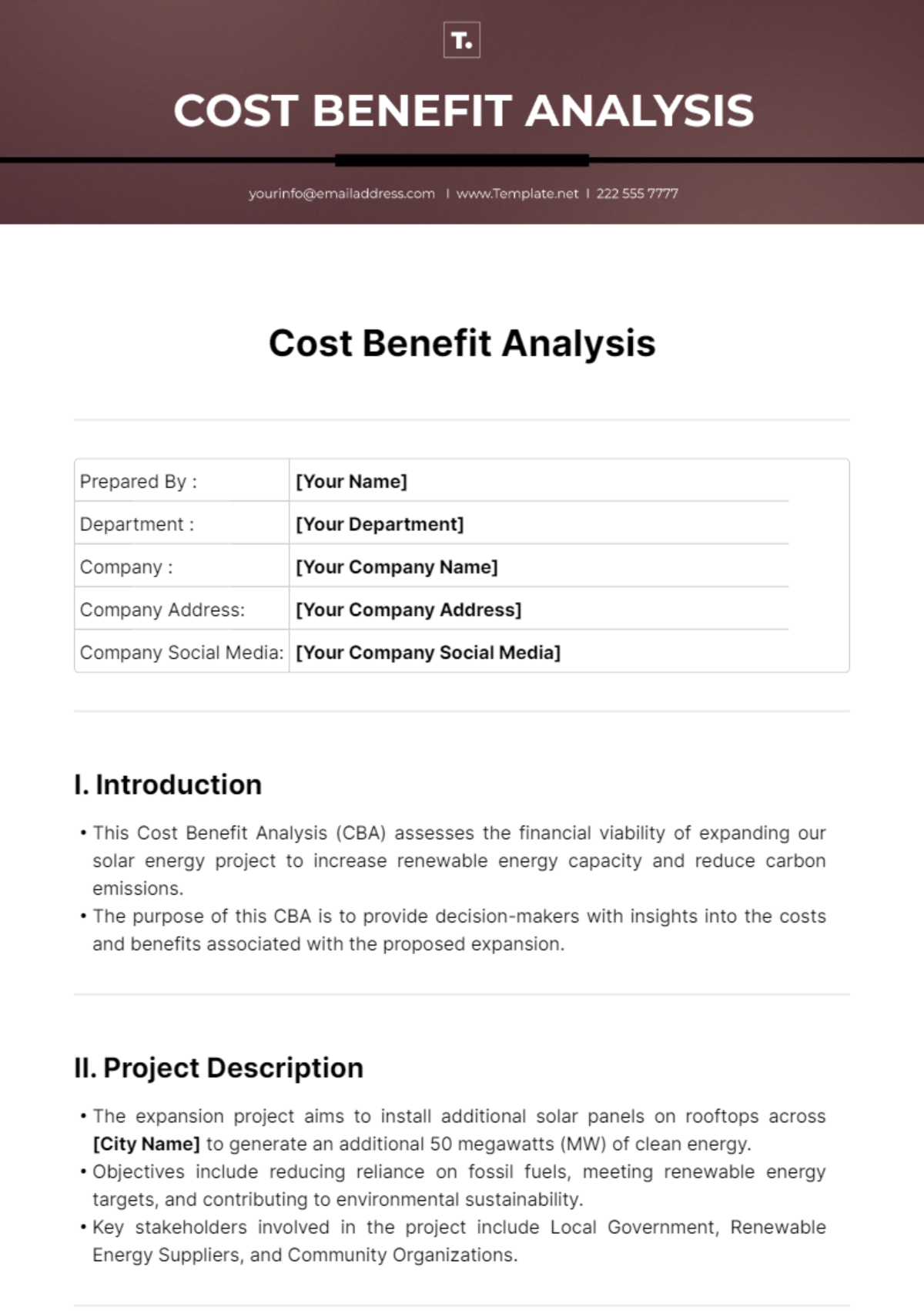 Cost Benefit Analysis Template - Edit Online & Download Example ...