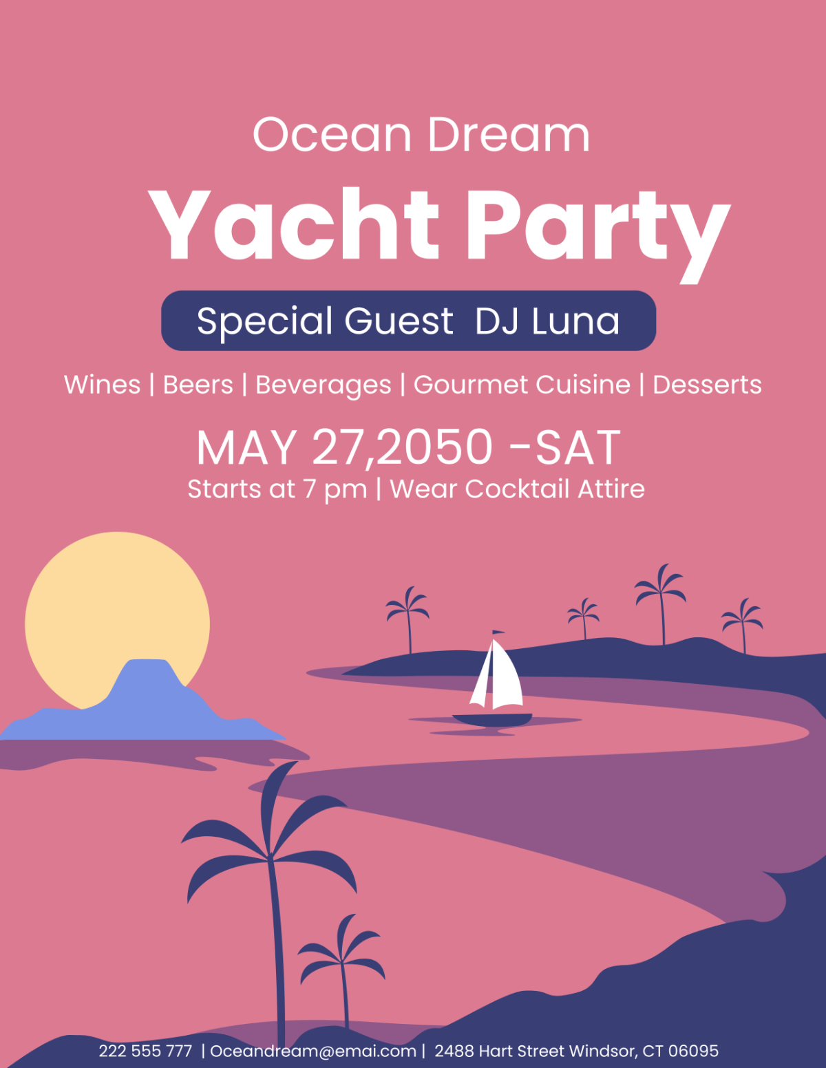 Free Yacht Party Flyer Template