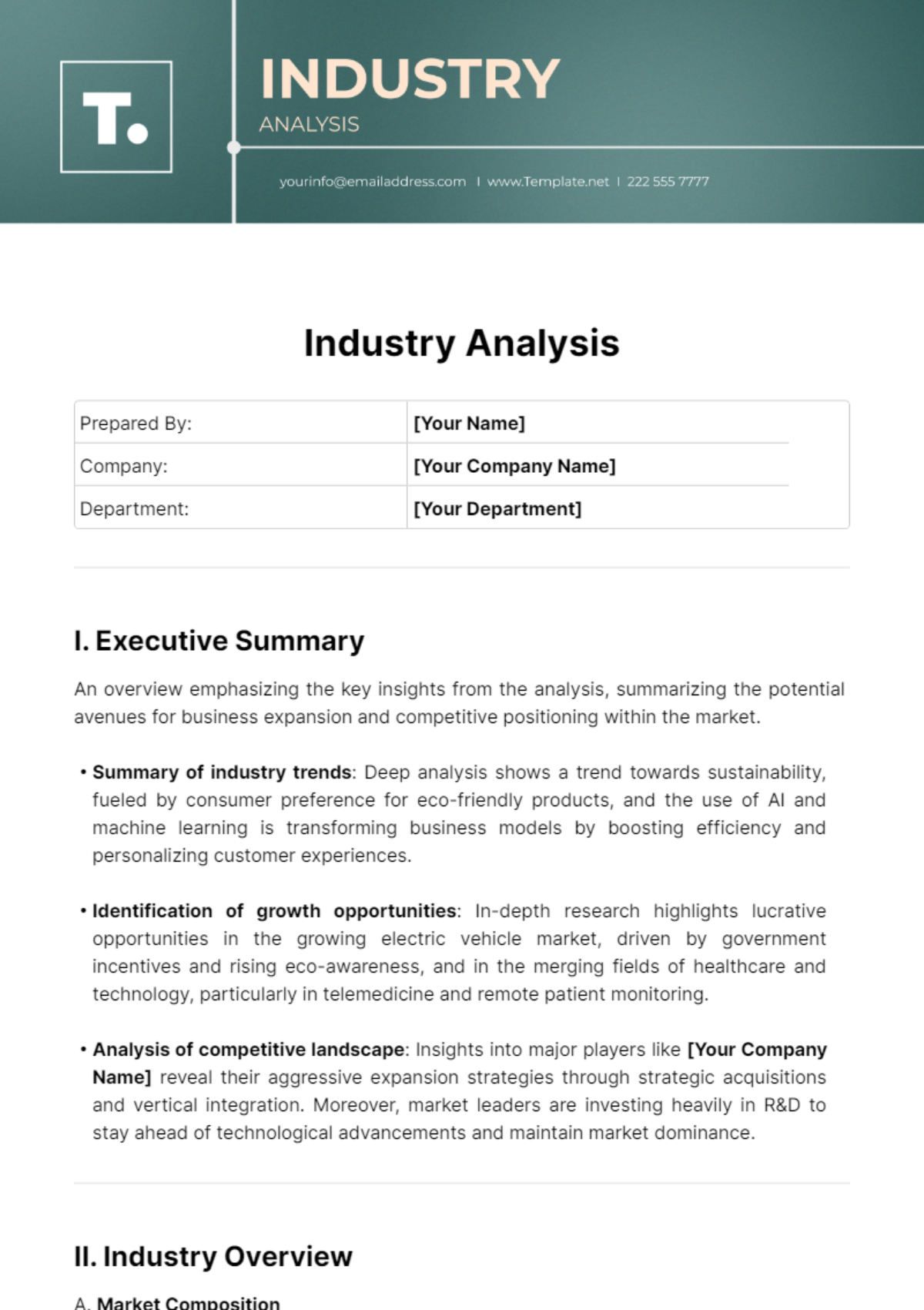 Industry Analysis Template
