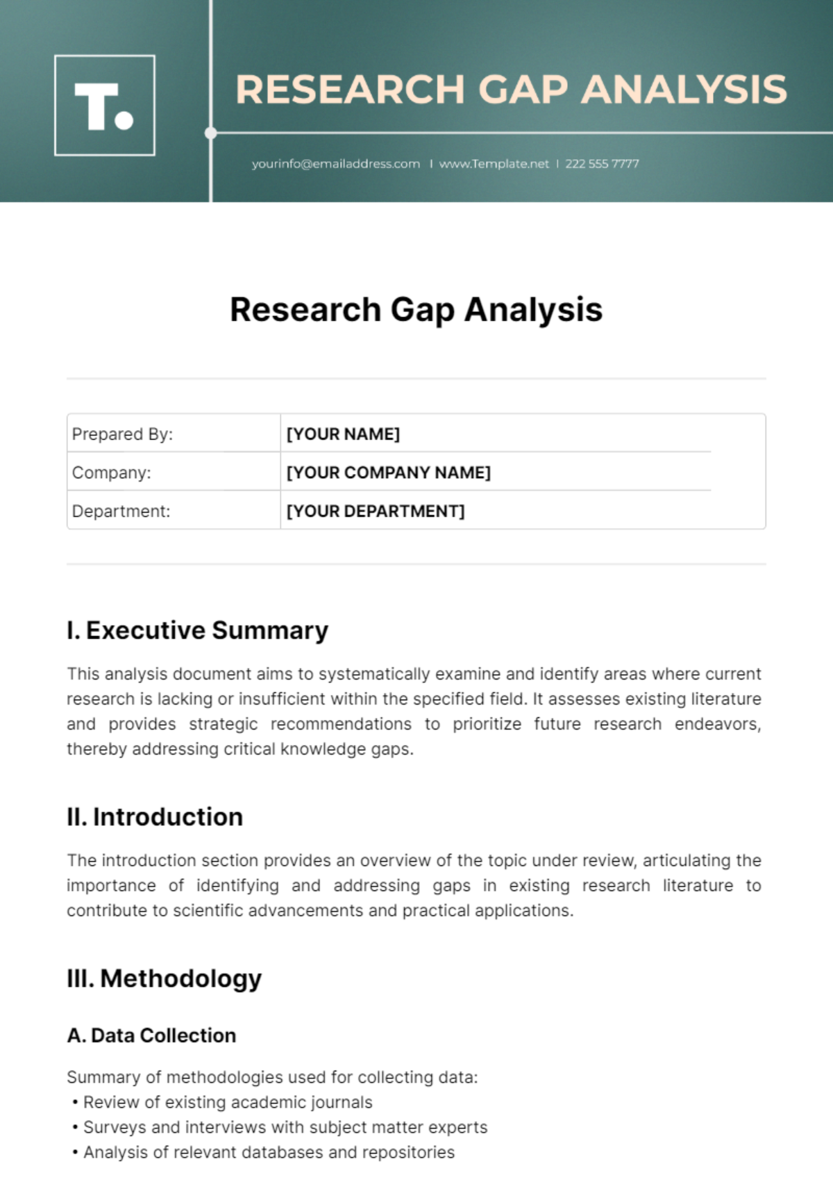 Research Gap Analysis Template