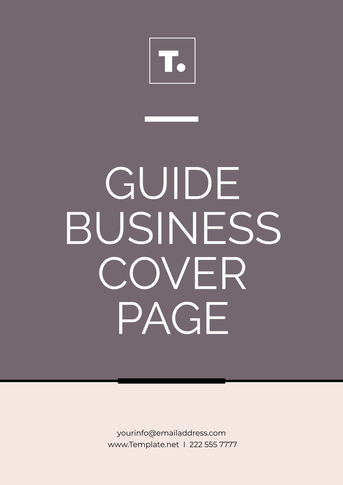 Free Guide Business Cover Page Template