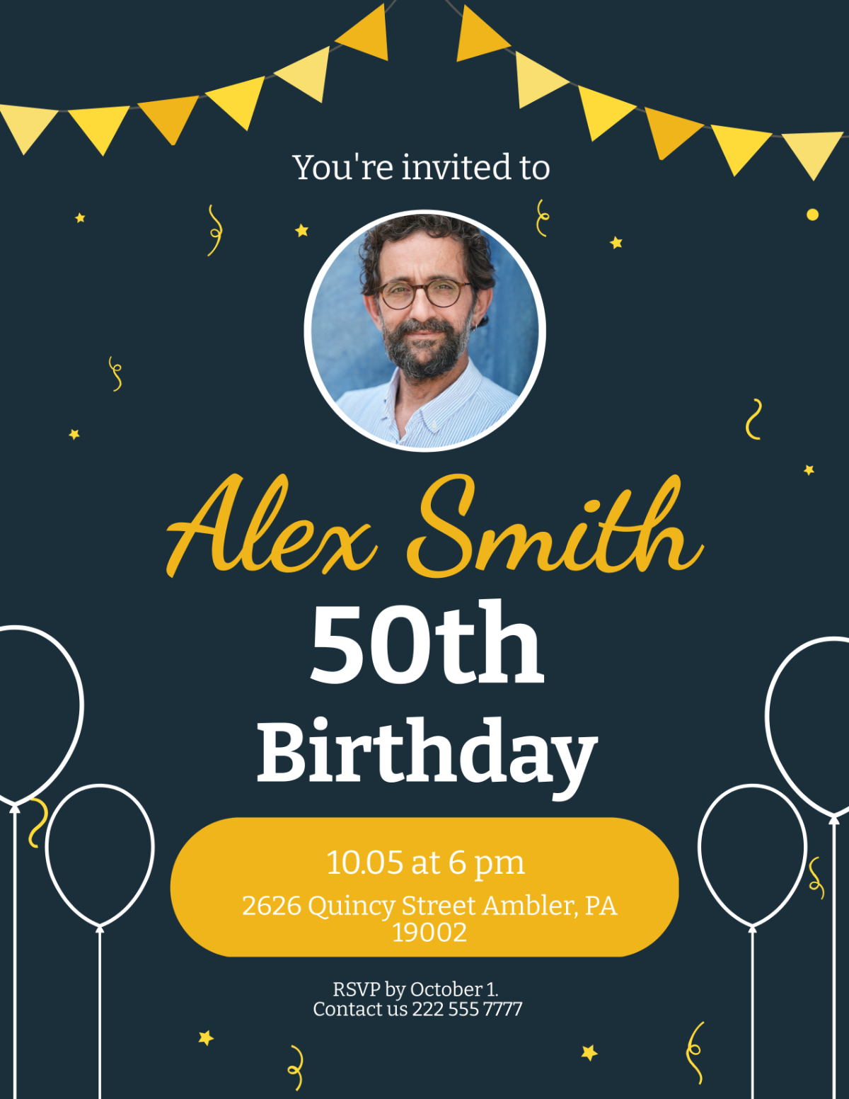 50th Birthday Flyer Template - Edit Online & Download