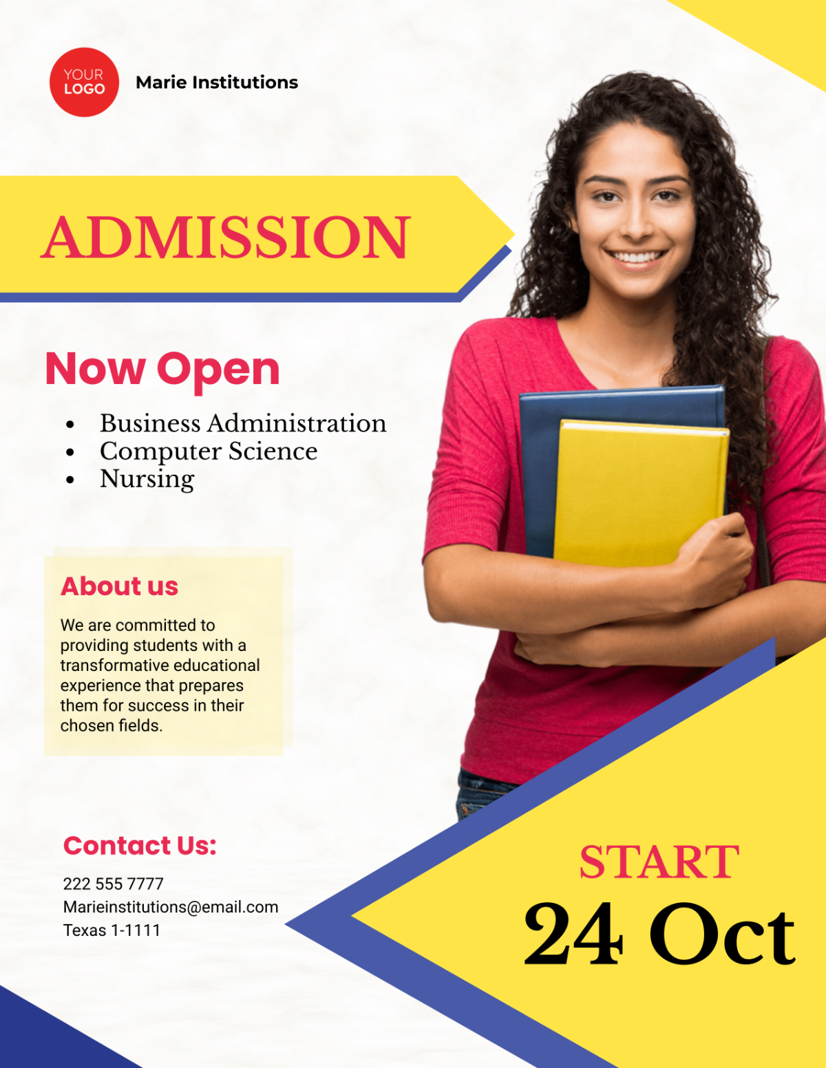 College Admission Flyer Template - Edit Online & Download