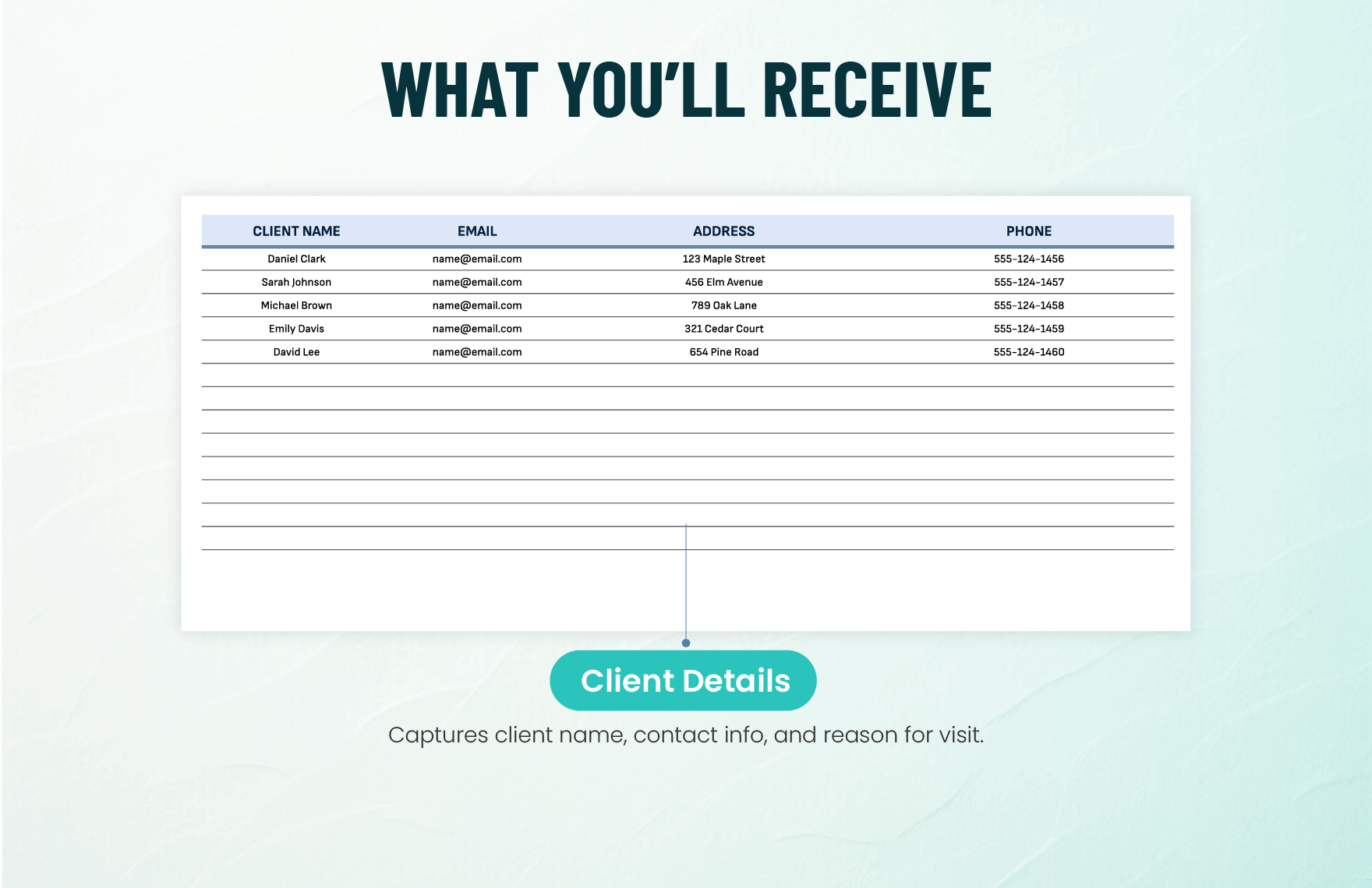 Client Sign Out Sheet Template